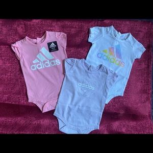 Girls Adidas 3pc onesies